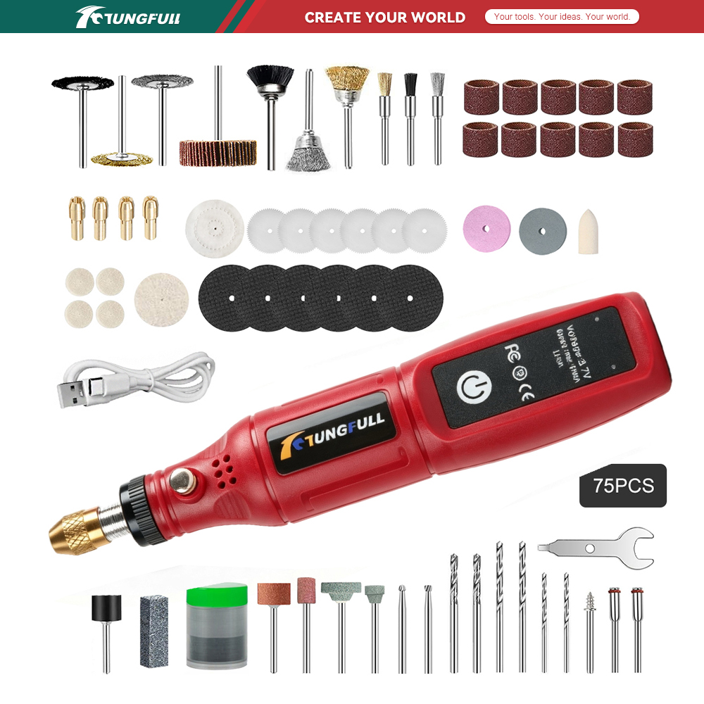 Power Tools Workshop - TUNGFULL 3.7V Cordless Rotary Tool USB
