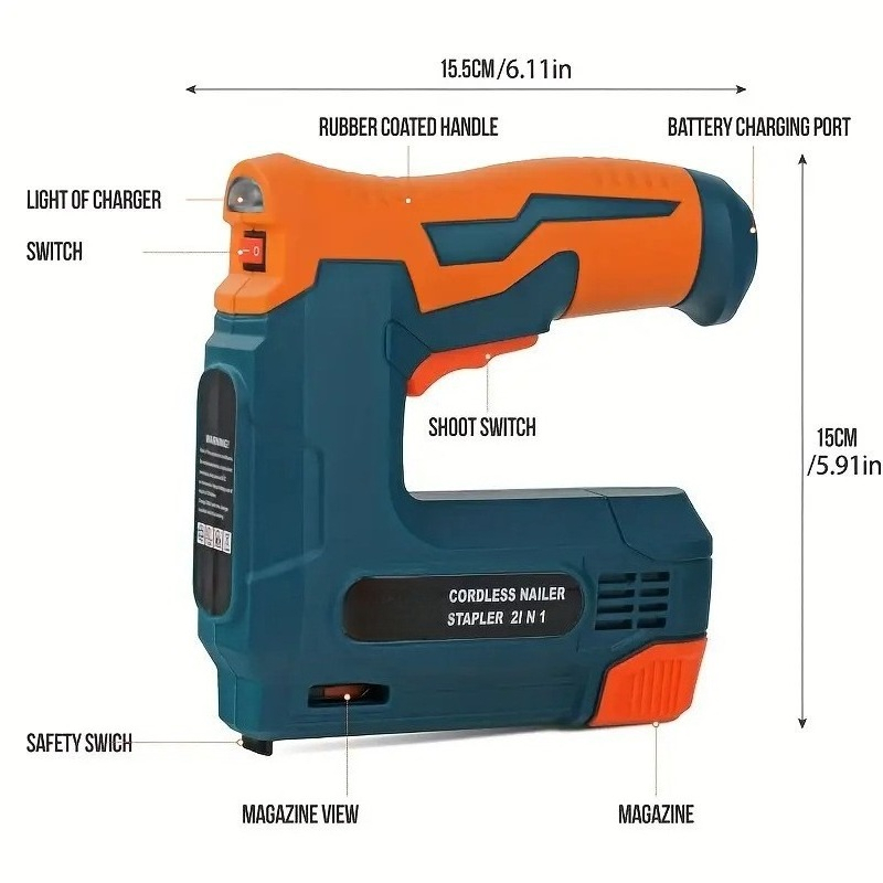 Staple Gun Electric - New Lithium‑Ion Cordless Staple Nail Gun,