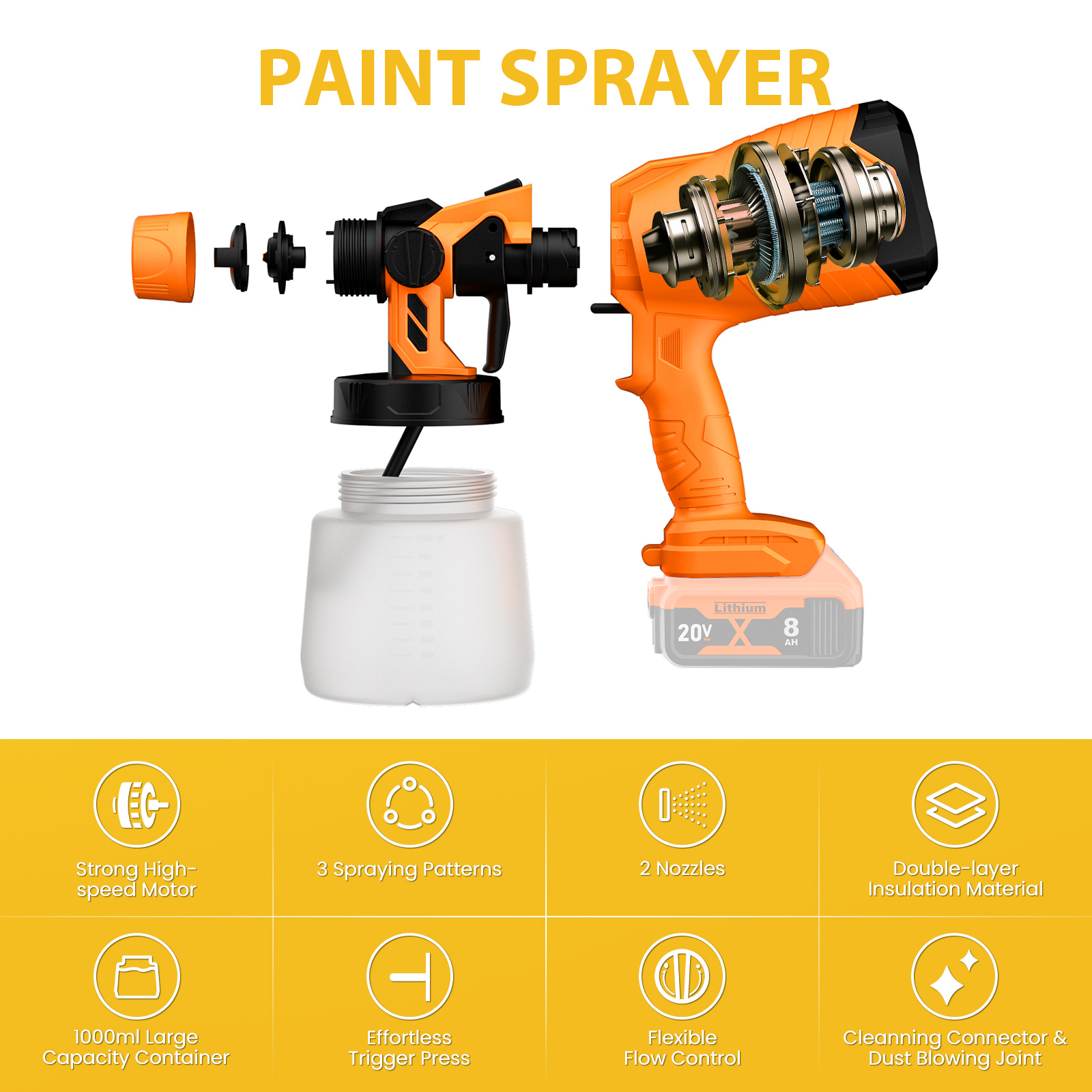 1000ML Electric Spray Gun For  - đánh giá và giá Power Tools For Windows